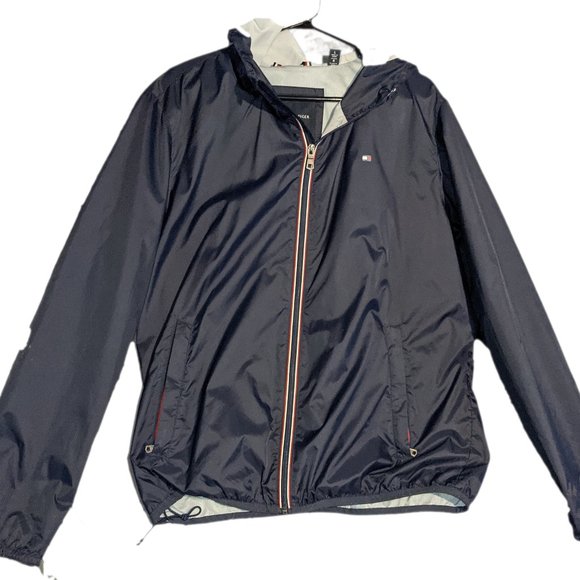Tommy Hilfiger Mens Lightweight Active Water Resistant Hooded Rain Jacket - Picture 1 of 3